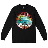 Black Tis The Season Truck Long Sleeve Tee - FaDigitalArtStudio