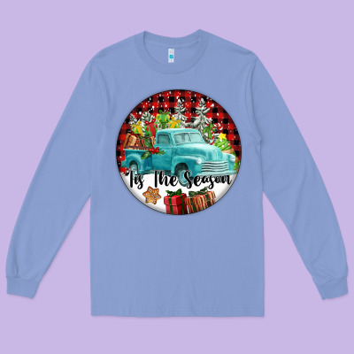 Tis The Season Truck Long Sleeve Tee Designed By Fadigitalartstudio