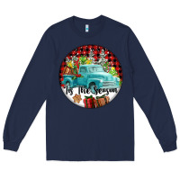 Navy Tis The Season Truck Long Sleeve Tee - FaDigitalArtStudio