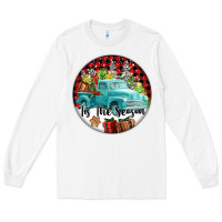 White Tis The Season Truck Long Sleeve Tee - FaDigitalArtStudio