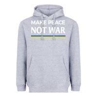 Heather Grey make peace not war Heavyweight Hoodie - linhVisuals