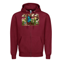 Burgundy cactus boot background Zipper Hoodie - AdoDesignShop