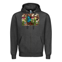 Charcoal Heather cactus boot background Zipper Hoodie - AdoDesignShop