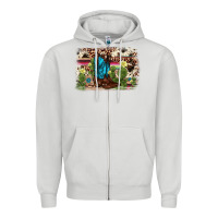 Dove Grey cactus boot background Zipper Hoodie - AdoDesignShop