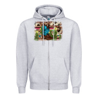Heather Grey cactus boot background Zipper Hoodie - AdoDesignShop