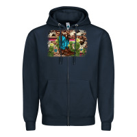 Navy cactus boot background Zipper Hoodie - AdoDesignShop