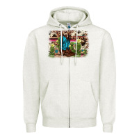 Oatmeal Heather cactus boot background Zipper Hoodie - AdoDesignShop