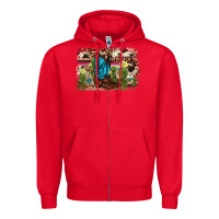 Red cactus boot background Zipper Hoodie - AdoDesignShop