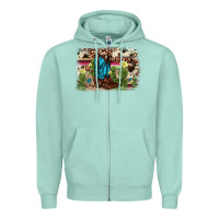 Seafoam cactus boot background Zipper Hoodie - AdoDesignShop