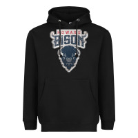 Black howard bison Heavyweight Hoodie - linhVisuals