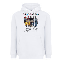 White Horror friends Heavyweight Hoodie - linhVisuals