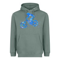 Sage downhill mountain bike t  shirt downhill mountain bike jump blue water Heavyweight Hoodie - linhVisuals