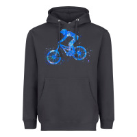 Smoke downhill mountain bike t  shirt downhill mountain bike jump blue water Heavyweight Hoodie - linhVisuals