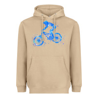 Mushroom downhill mountain bike t  shirt downhill mountain bike jump blue water Heavyweight Hoodie - linhVisuals