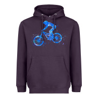 Plum downhill mountain bike t  shirt downhill mountain bike jump blue water Heavyweight Hoodie - linhVisuals