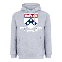 Heather Grey upenn shield with banner Heavyweight Hoodie - linhVisuals