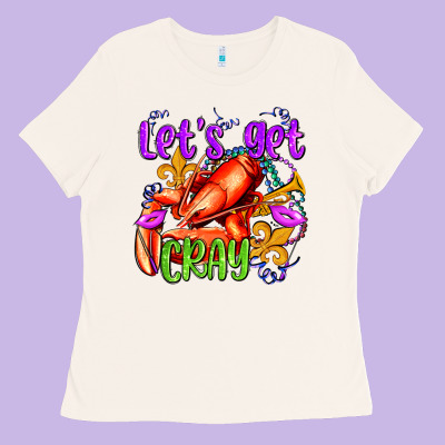 Let's Get Cray With Crawfish Olivia Ladies Tee Designed By Oliviacreatesart