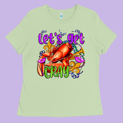 Let's Get Cray With Crawfish Olivia Ladies Tee Designed By Oliviacreatesart