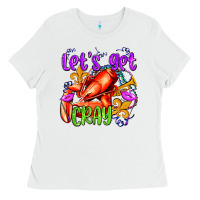 White let's get cray with crawfish olivia Ladies Tee - OliviaCreatesArt