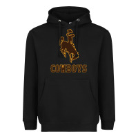Black university of wyoming cowboys Heavyweight Hoodie - linhVisuals