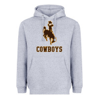Heather Grey university of wyoming cowboys Heavyweight Hoodie - linhVisuals