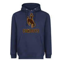 Navy university of wyoming cowboys Heavyweight Hoodie - linhVisuals