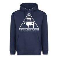 Navy the real food pyramid carnivore Heavyweight Hoodie - linhVisuals