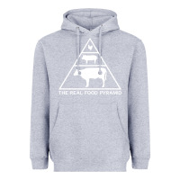 Heather Grey the real food pyramid carnivore Heavyweight Hoodie - linhVisuals