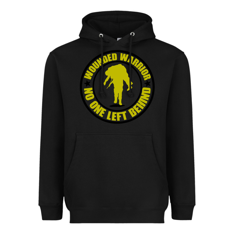 Wounded Warrior No One Left Behind War Veteran Heavyweight Hoodie by linhVisuals | Teevron
