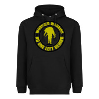Black Wounded Warrior No One Left Behind War Veteran Heavyweight Hoodie - linhVisuals