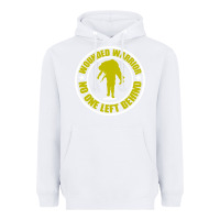 White Wounded Warrior No One Left Behind War Veteran Heavyweight Hoodie - linhVisuals