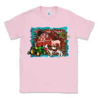 Bubblegum Pink farm life tractor cow pig rooster Classic Tee - Artiststas