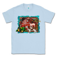 Dusty Blue farm life tractor cow pig rooster Classic Tee - Artiststas