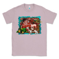 Lilac farm life tractor cow pig rooster Classic Tee - Artiststas