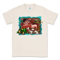 Natural farm life tractor cow pig rooster Classic Tee - Artiststas