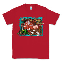 Red farm life tractor cow pig rooster Classic Tee - Artiststas