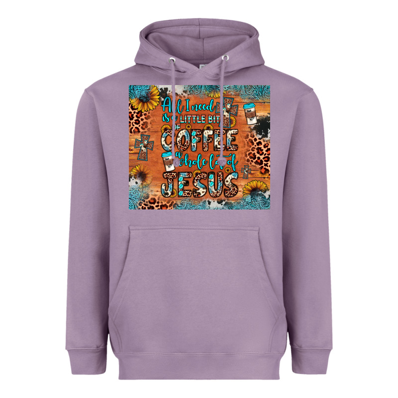 All I Need Is A Little Bit Of Coffee And O Whole Lot Of Jesus Heavyweight Hoodie by JahusDesignShop | Teevron