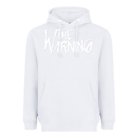 White The warning Style Heavyweight Hoodie - linhVisuals
