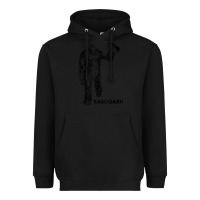 Black cool unique sasquash sasquatch and squash bigfoot t shirt Heavyweight Hoodie - linhVisuals