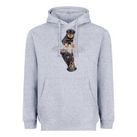 Heather Grey rottweiler reflection t shirt funny father's day dog gifts Heavyweight Hoodie - linhVisuals