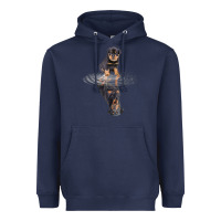 Navy rottweiler reflection t shirt funny father's day dog gifts Heavyweight Hoodie - linhVisuals