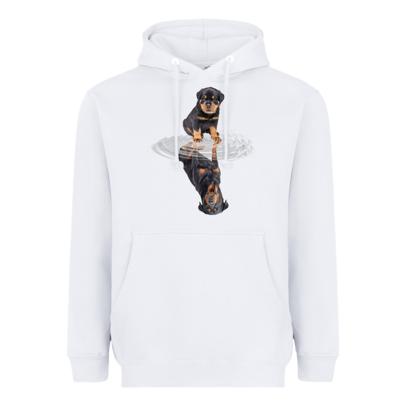 Rottweiler Reflection T Shirt Funny Father's Day Dog Gifts Heavyweight Hoodie by linhVisuals | Teevron