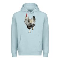 Blue Mist wyandotte rooster Premium Hoodie - LillyAllenDesigns
