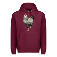 Burgundy wyandotte rooster Premium Hoodie - LillyAllenDesigns
