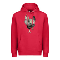 Cardinal wyandotte rooster Premium Hoodie - LillyAllenDesigns