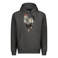 Charcoal Heather wyandotte rooster Premium Hoodie - LillyAllenDesigns