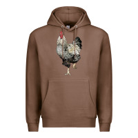 Chestnut wyandotte rooster Premium Hoodie - LillyAllenDesigns