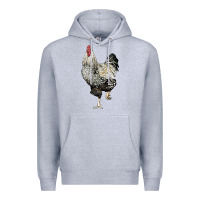 Heather Grey wyandotte rooster Premium Hoodie - LillyAllenDesigns