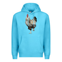 Ocean Blue wyandotte rooster Premium Hoodie - LillyAllenDesigns