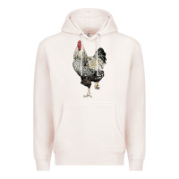 Pale Pink wyandotte rooster Premium Hoodie - LillyAllenDesigns